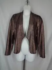 City Chic Shimmer Bronze Jacket Plus Size 16 Small New