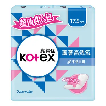 Kotex 靠得住 蘆薈高透氧護墊 - 沐浴香氛 加長型 17.5cm