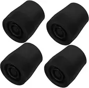 Generic 4pcs Anti-Slip Foot Covers for Commode Chairs Foot Pads Wheel Shower Foot Cover Crutch Caps Shower Chair Feet Pads Walking Cane Accessories Chair Foot Covers Black Rubber