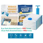 VACUUM STORAGE BAGS (8-PC / 10-PC) FREE PUMP SPACE SAVER BAG