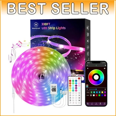 300 FT RGB LED Strip Lights - App/Remote Controlled for Indoor/Outdoor Elegance