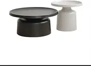 Set of 2 Modern Round Nest Coffee Tables, Universal Sofa Side Table for Living Room, Bedroom, Office, Balcony, Patio (A)