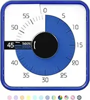 TWENTY5 SEVEN Countdown Timer 7.5 inch; 60 Minute 1 Hour Visual Timer – Classroom Teaching Tool Office Meeting, Mechanical Countdown Clock for Kids Exam Time Management Magnetic, Navy Blue