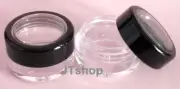 5ml THICK WALL Empty Small Plastic JAR Black Rim Makeup/Craft/Travel - no sifter