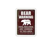 Bear Warning Fatal Maulings Sticker Decal