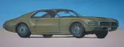Car GM Toronado 68 drawing Ink pastel artist Jerome Cadd Print Muscle Car