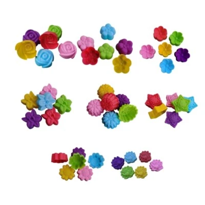 Pack of 6 Silicone Baking Molds Reusable Flower Shaped Bakeware Easy to Clean