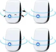 VFANDV Pack of 4 Mouse Repellent Ultrasonic Electronic Insect Repellent Ultrasonic Pest Repellent Mosquito Protection Indoor for Mice Mosquitoes Cockroaches Insects
