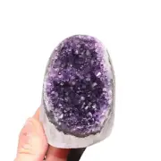 Natural Gemstone Amethyst Quartz Cave Cluster Cut Base Crystal Druzy Geode Rock