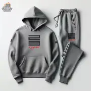 Grey Sweatsuit Hoodie Joggers 2pc Set To Match Jordan 11 Bred Sneaker Tees Men's