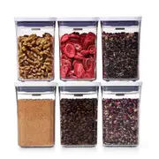 OXO Pop 2.0 Value Storage 6 x 1.6L Rectangle Short Container Set - 6 Piece