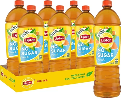 Lipton Peach Flavoured No Sugar Ice Tea 1.5 Litre 6 X 1.5L