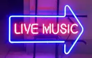 Live Music Right Arrow 20"x16" Neon Light Sign Lamp Bar Beer Open Real Glass