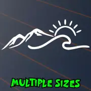 Ocean Mountain Wave Sun Sticker Car Decal Beach Surf Snow Ski Van Window Vinyl