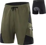2 in 1 Padded Bike Shorts with Pockets Men Breathable Exercise Shorts for Training Biking Cycling BBZY