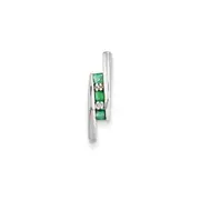 14k White Gold Real Diamond u0026 Emerald Pendant