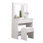 Levede Dressing Table Set with LED Makeup Mirror Organiser Jewellery Cabinet