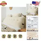 Soft and Supportive King Wedge Headboard Pillow with Washable Cover | Beige