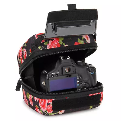 Quick Access DSLR Hard Shell Camera Case w/ Accessory Storage & Padded Interior