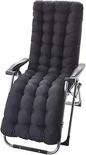 Lounge Chair Cushion Soft Sofa Pad Lounge Chair Cushions Chaise Lounger Cushion Long Bench Cushion for Outdoor Furniture, Indoor Outdoor Recliner Zero Gravity Chair Cushion (Black)