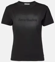 [Acne Studios] Acne Studios Layered logo cotton jersey T-shirt UK 12 black