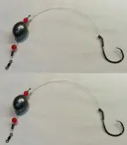2 Pcs Drum Bottom Fishing Rig Red Fish Carolina Rig 3oz. Catfish 8/0 Circle Hook