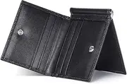 Men's Wallet Card Holder Short Three Fold,RFID Anti Theft Brush,Protect The Property Security,Black