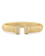 Kenneth Jay Lane Pave Cubic Zirconia Coil Open Cuff