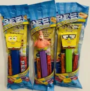 SPONGEBOB - PEZ Dispensers - NERDY, SMILING SPONGEBOB & PATRICK