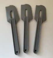 New Tupperware 8" Paddle Spatula & Scraper Set Gadget Set of 3 - Grey