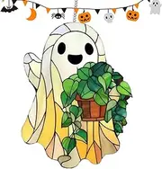 Ghost Sun Catcher - Ghost Halloween Tree Decorations - Sun Catcher Cute 2D Spooky Ornaments Decorations for Window Holiday Crafts, Home Classroom Outdoor