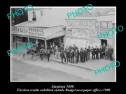 OLD 8x6 HISTORICAL PHOTO OF SINGLETON NSW THE BUDGET NEWSPAPER BUILDING 1900