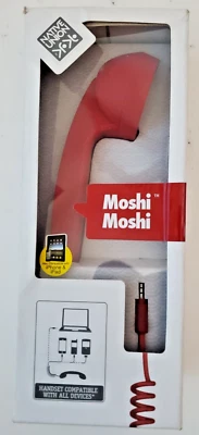 POP PHONE Moshi Moshi Retro Red Handset by Native Union 3.5mm Jack