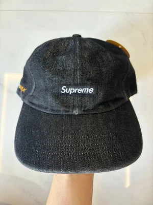 Supreme Cordura Denim Small Box Panel Black Ball Cap