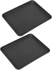 Gadpiparty 2pcs Pet Food Mat Tray Indoor Potting Sundries Boot Tray Indoors Boot Shoe Pads Garden Shoe Organizer Pad Black Pp