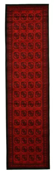 Classic Afghan Design Red Runner Rug