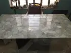 60" x 30” White Quartz Table Top Dining Natural Stones Work home decor
