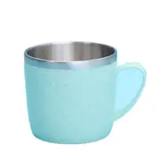 Kids Water Cup 304 Stainless Steel Coffee Mug Tea Cup For Children Kitchen Drinkware Wheat Straw Tea Mug With Handle