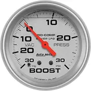 Auto Meter 4603 Silver LFGs Boost/Vacuum Gauge