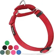 Hyhug Durable Nylon Choking Collar Suitable for Daily Use and Training of Small, Medium and Large Dogs (Medium, Dark Red)