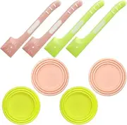 8 Pack Cat Food Can Covers Lids Set,Sonku Rubber Can Covers for Pet Food Cans with Dog Canned Mixing Spoon
