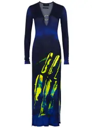 Louisa Ballou Helios Printed Stretch-jersey Maxi Dress - Blue - S (UK8-10 / S) S (UK8-10 / S)