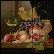 20x20 Fruit Kitchen Backsplash Mural Tumbled Marble Tiles Edward Ladell