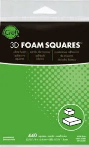 4 Pack Thermoweb 3D Foam Squares Combo Pack-White (352) .25" & (88) .5" 440/Pkg