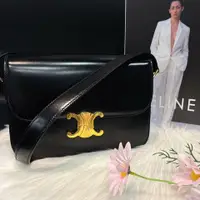 在飛比找PopChill優惠-[二手] Celine 黑色 亮面 小牛皮 CLASSIQU