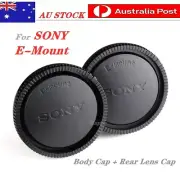 Sony Body Cap + Rear Lens Cap For Sony E-Mount Camera and Rear Lens