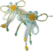 [RYEPOLNIX] Handmade Earrings Exaggerated Colourful Flower Tassel Beaded Stud Earrings Summer Beach Sweet Cute Cool Girl Party Earrings/729