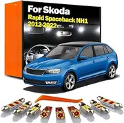 10Pcs Car LED Interior Reading Light Kit, For Skoda Rapid Spaceback NH1 2012-2018 2020 2021 2022 Dome Map Trunk Lamp