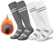 [Findway] Ski Socks for Men and Women, Snowboard Socks, Knee High, Thick Thermal Socks for Cold Weather, Breathable, Quick Drying, 2 Pairs Pack, 2 packs