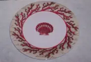 Certified Int. Melamine Coral Clam Shell Dinner Plate NEW 11"